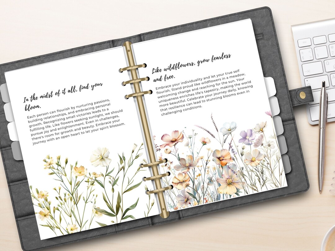 6 Printable Planner Dashboards Floral Planner Accessories & Dividers ...