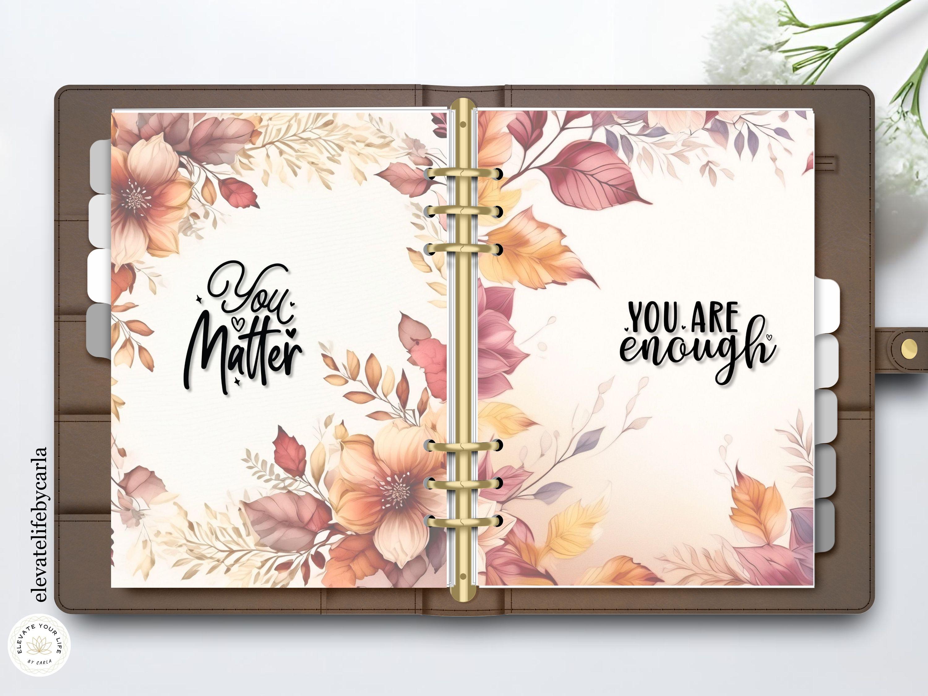Floral Planner Dashboard Printable: Vintage Fall Journal Dividers ...