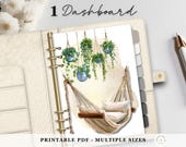 Calm Aesthetic Planner Dashboard Printable, Boho One-Page Journal Divider & Planner Cover Page - PDF Digital Download