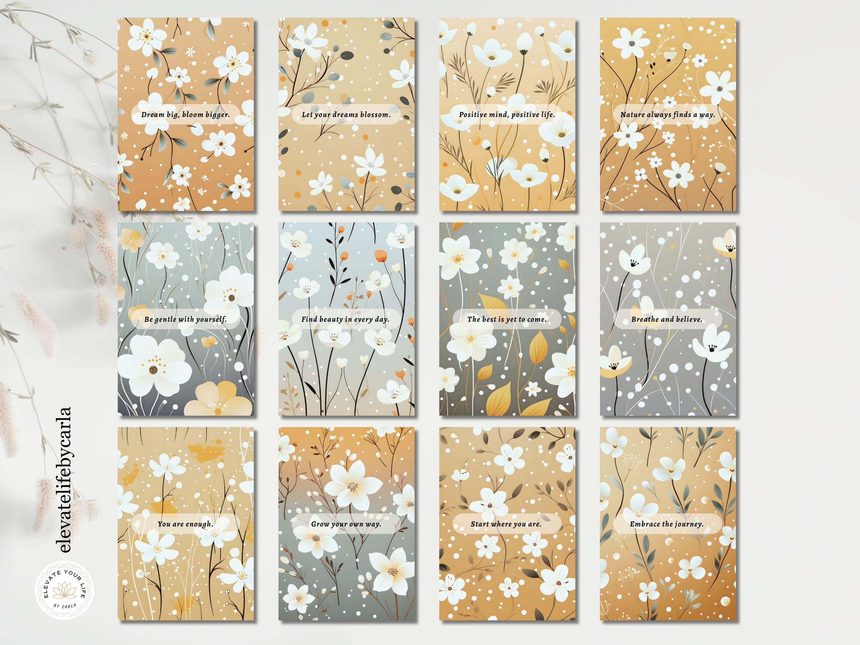 Floral Dashboards Printable Set, Botanical Planner Dividers Bundle ...