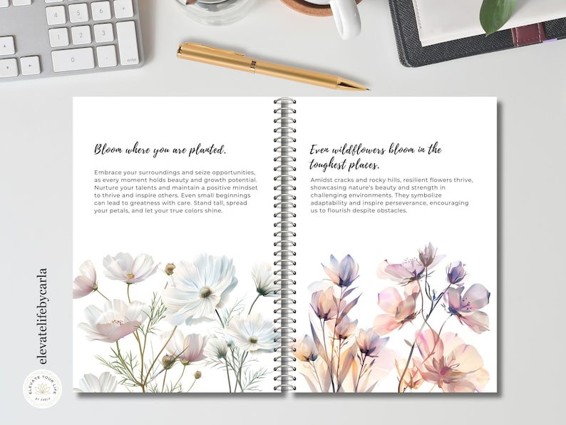 Wildflowers Planner Dashboard Printable, Spring Botanical Journal ...