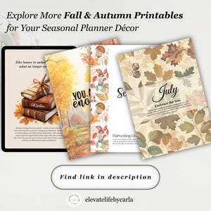 Floral Planner Dashboard Printable: Vintage Fall Journal Dividers ...