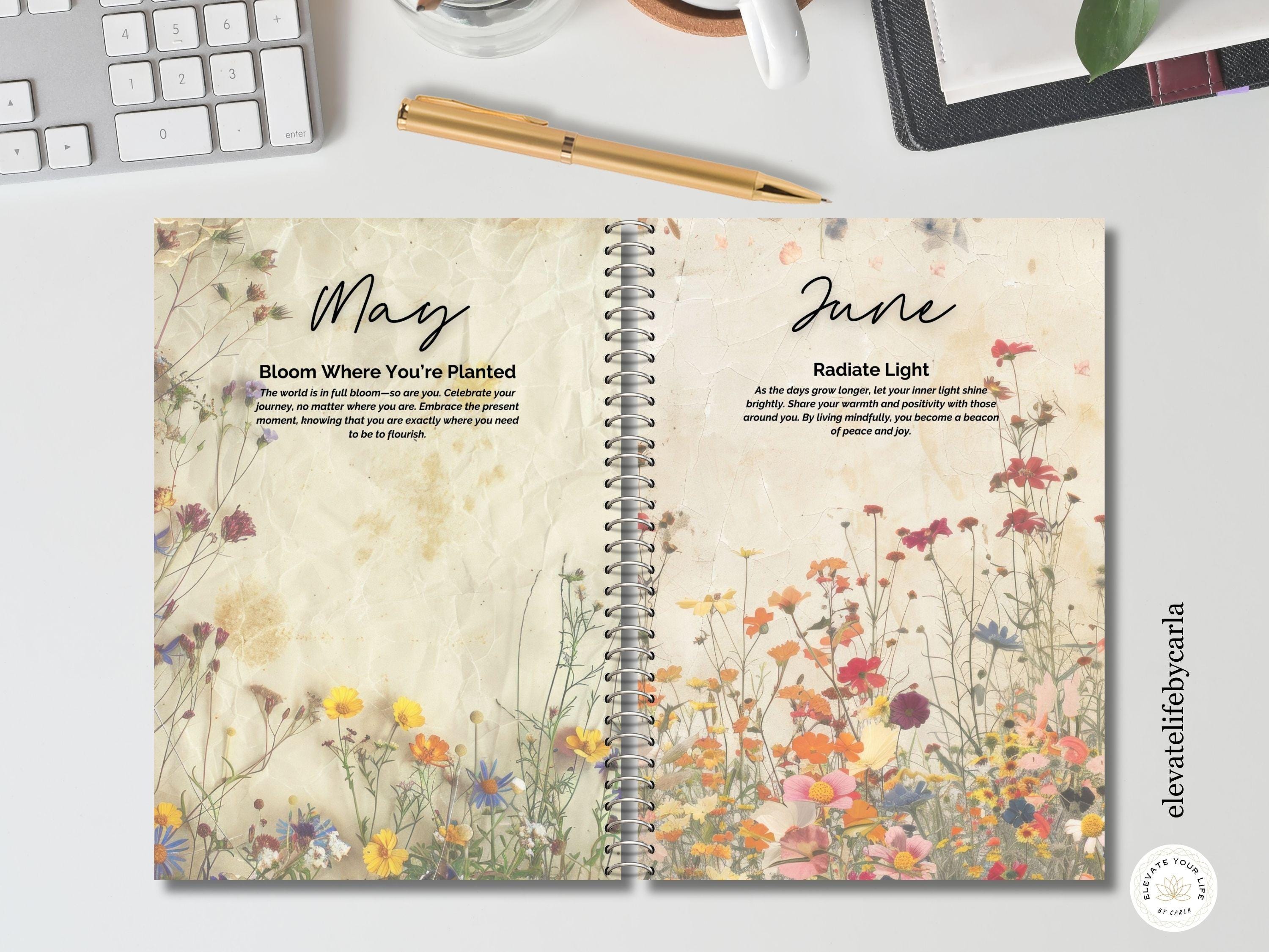 Wildflowers Monthly Planner Dividers - Vintage Journal Dashboard Set ...