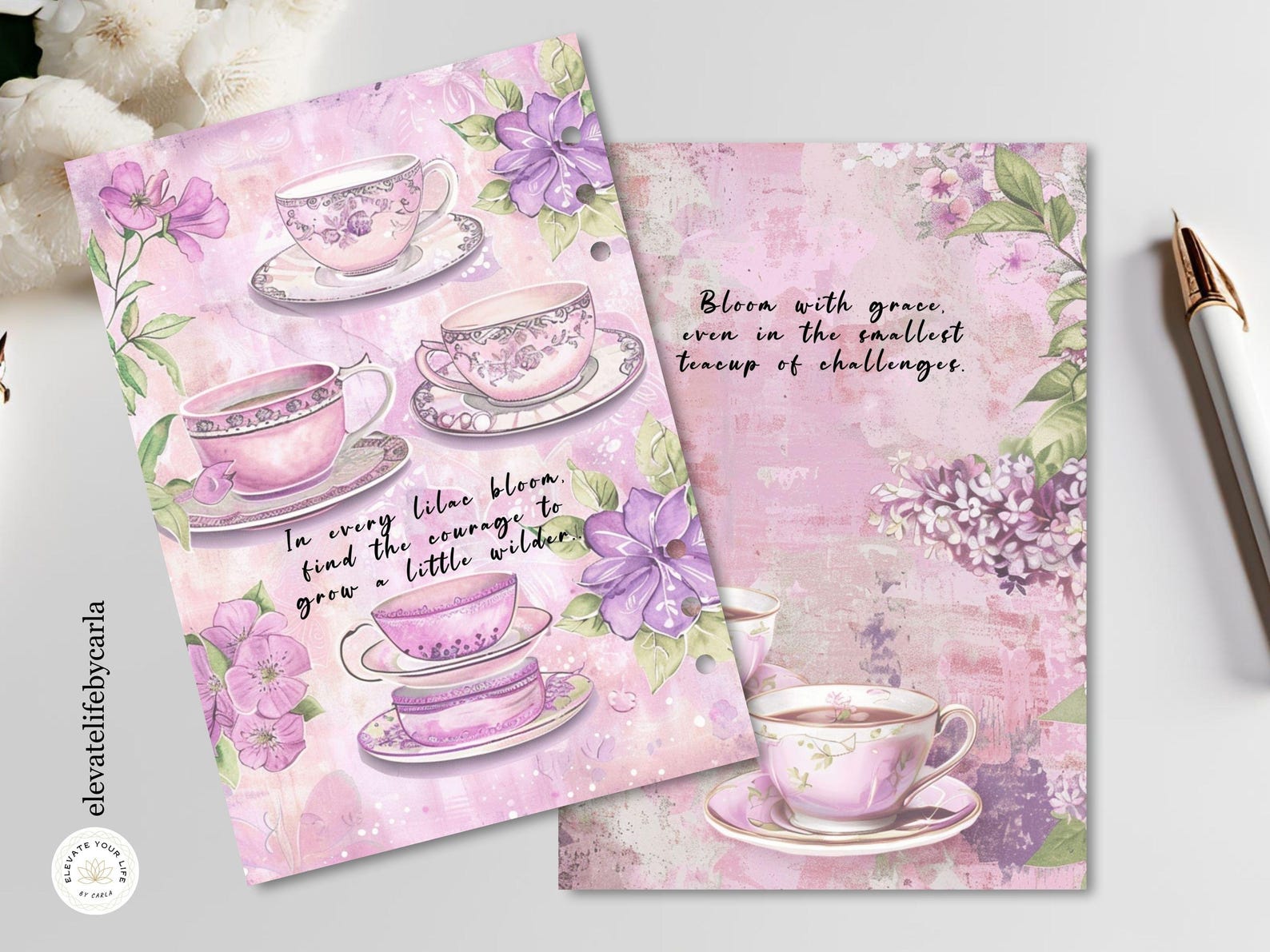 Lilac Garden Planner Dashboard Set - Printable Coquette Cover Pages ...