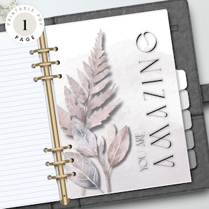 Motivational Planner Dashboard Printable - You Are Amazing, One-Pain Page Journal Divider & Cover Page | A5, Personal, Happy Classic, Taschenformat