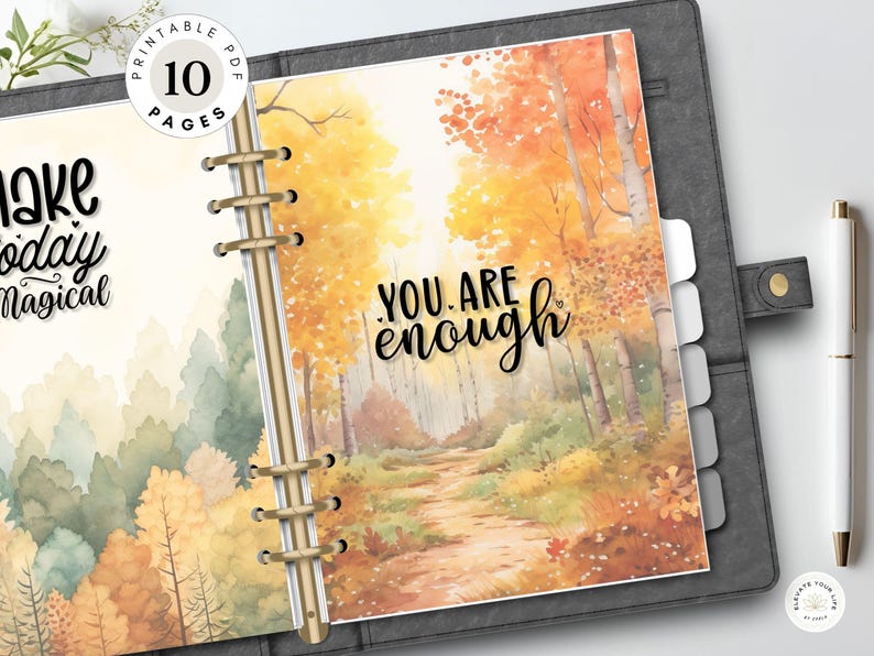 Cozy Forest Planner Dashboard Printable, Autumn Journal Dividers ...