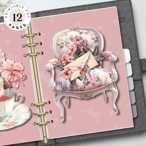 Pink Planner Dashboard Printable, Coquette Journal Dividers & Cover Pages | A5, Personal Size, Happy Classic