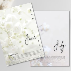 Elegantes divisores imprimibles para planificadores mensuales, tableros de planificación motivacionales/descarga digital, tamaño A4, A5, carta, media carta, personal, cuaderno