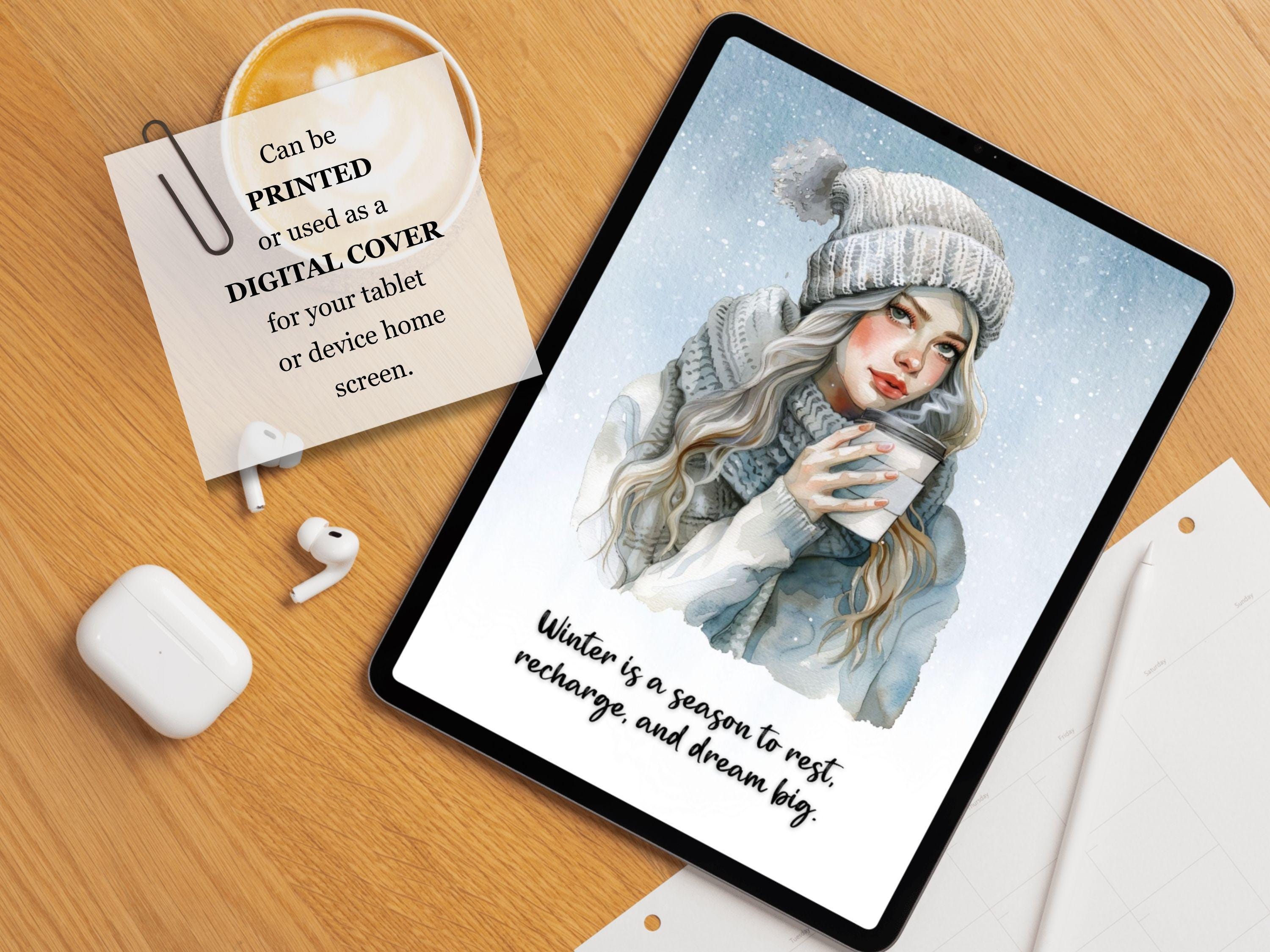 Cute Blue Planner Dashboard Printable, Winter Journal Dividers With ...