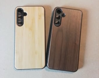 Wooden phone case for Samsung Galaxy A15 A16 A17 A25 A26 A35 A36 A37 A54 A55 A56 4G 5G walnut wood protective cover for cell phone