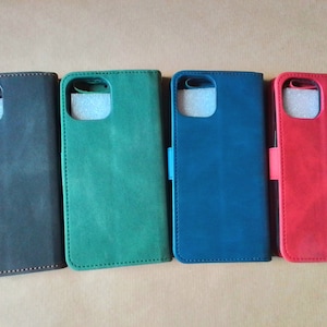 Portemonneehoes voor iPhone 15 14 13 12 11 8 7 6 SE 2020 SE 2022 Kaartsleuven, ingebouwde standaard, beschermende mobiele telefoonhoes zwart groen blauw rood