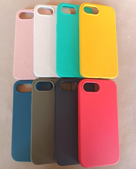 Eco case for iPhone 16e (SE 4 2025) protective cell phone cover semi biodegradable Yellow Turquoise Green Blue Red Pink Black White