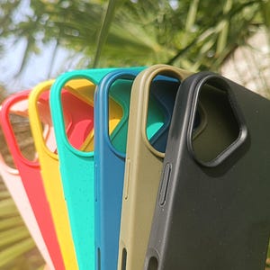 Eko-skal för iPhone 16+ Pro Max skyddande mobiltelefonfodral halvbiologiskt nedbrytbart gul turkos grön blå röd rosa svart