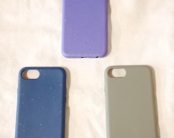 Biologisch abbaubare Hülle für iPhone SE 2022 SE 2020 8 7 6 6s Plus Eco Schutzhülle armee grün marine blau lila