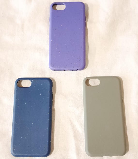Biodegradable case for iPhone SE 2022 SE 2020 8 7 6 6s Plus Eco protective phone cover Army green Navy blue Purple