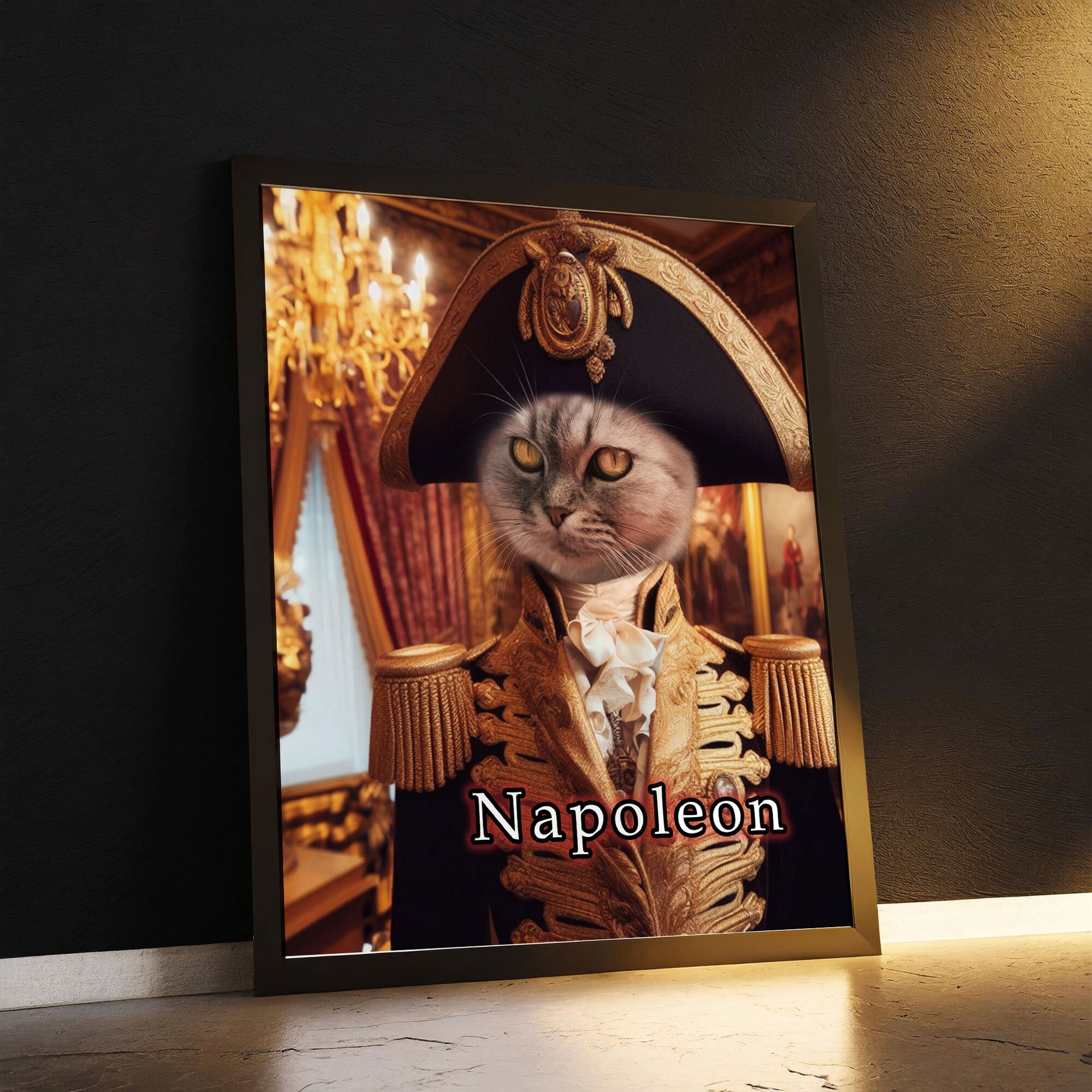 Napolean Tat Napoleon Cat Portrait Custom | Military Cat Art | Custom Pet Portrait ...