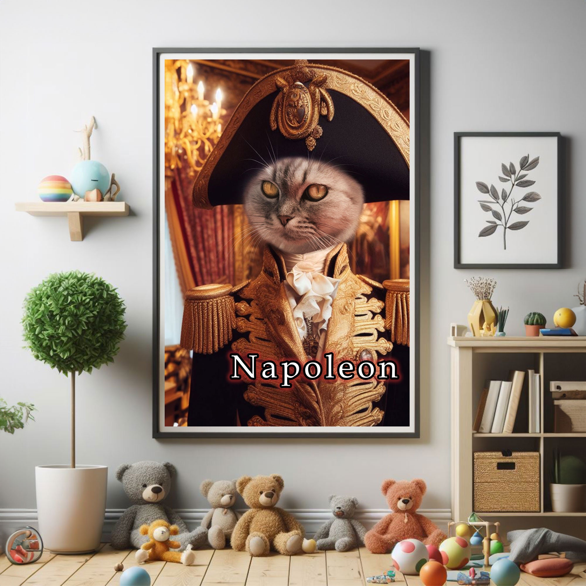 Napolean Tat Napoleon Cat Portrait Custom | Military Cat Art | Custom Pet Portrait ...