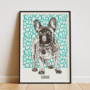 Personalised Dog Print, Pet and Owner Gift, Dog Loss Gift, Custom Pet Portrait, Pet Memorial Gift, Dog Lover Gift, Custom Family Pet Print