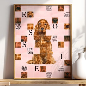 Custom Dog Portrait Positive Affirmation Typography Poster Wall Art Personalized Pet Lover Gift