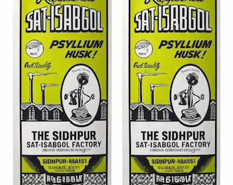 Fibra de cáscara de psyllium Sat Isabgol / Bienestar ayurvédico (paquete de 2, 100 g cada uno)