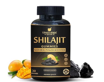 Gomitas Upakarma Ayurveda Shilajit (sabor a mango): Energía y resistencia naturales (30 unidades)