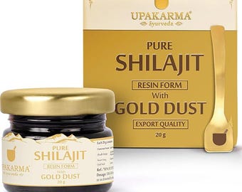 Resina UPAKARMA Shilajit con oro de 24 quilates: potenciador de resistencia ayurvédica