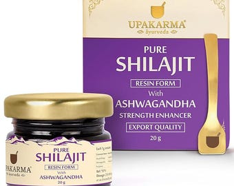 Resina de Shilajit con Ashwagandha: Mezcla ayurvédica para la fuerza y la vitalidad.