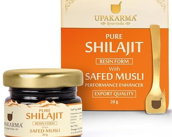 Resina de Shilajit con Safed Musli: Bienestar masculino ayurvédico - 20 g