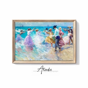 Afternoon at the beach  - Impressionism  | Vintage Print Bedroom Wall Decor Digital PRINTABLE Antique