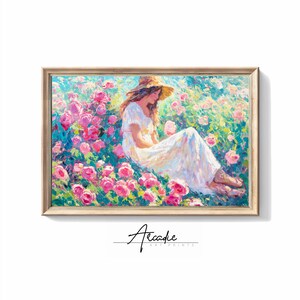 Rose garden  - Impressionism  | Vintage Print Bedroom Wall Decor Digital PRINTABLE Antique