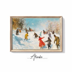 Winterish Snow afternoon - Impressionism  | Vintage Print Bedroom Wall Decor Digital PRINTABLE Antique
