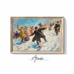 Snow Adventure  - Impressionism  | Vintage Print Bedroom Wall Decor Digital PRINTABLE Antique
