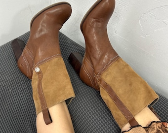 Boho hippie knee high boots, brown y2k vintage ankle boots, ankle 80s lace up boots, platform cosplay renaissance victorian lace boots