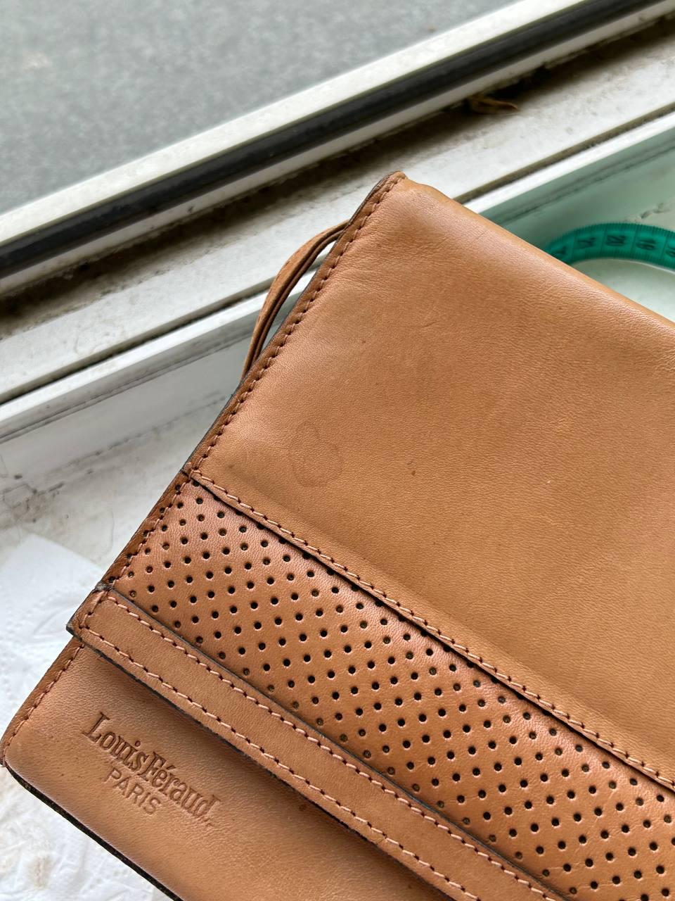 Vintage Leather Clutch Bag Louis Feraud Paris Brown Evening Handmade Cross Body Bag Laptop Bag Handbag 1950s Shoulder Real Leather Bags Etsy