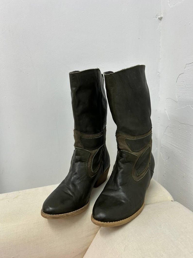 Size 41 Traditional Cowgirl Boot Green Tartan main image 1