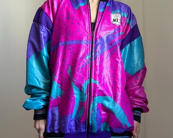 Sports windbreaker vintage,retro 90s embroidered jacket, colorblock quarter zip pullover, 80s tracksuit quarter zip pullover windbreaker