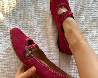 Gabor Sport vintage Ballet Flats Pink Womens Size UK 7 US 6.5 EU 37  Pumps Slip On mary jane flats shoes ballet comfortable shoes loafers