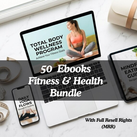 50 Fitness eBook Bundle | Workout Plans, Nutrition Guides, Weight Loss & Muscle Building | Personal Trainer Digital Download