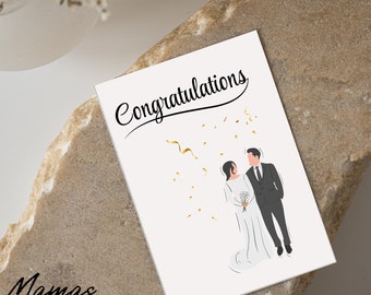 Impression et cadeau de carte de mariage de félicitations