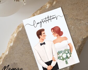 Felicitaciones, Tarjeta de celebración de boda Imprimir en casa