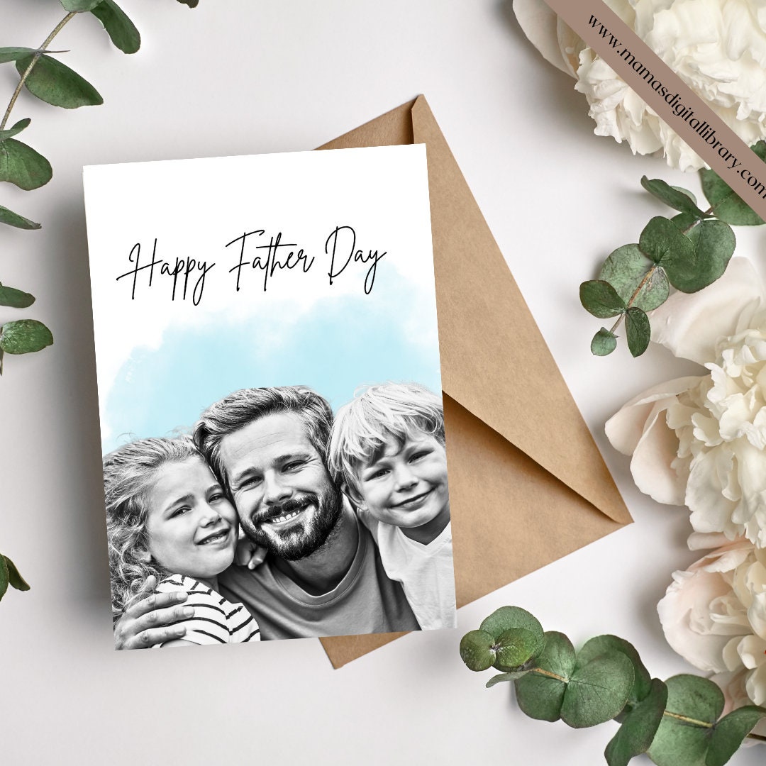 Personalised Fathers Day Card, Print at Home Card, Custom Card, Fathers