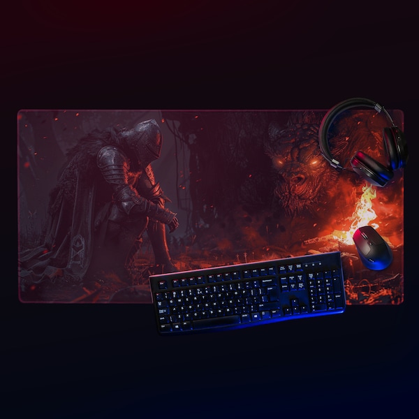 Knight's Respite Gaming Mouse Pad, Gift for a Real Gamer, Dark Souls Inspired, Knight