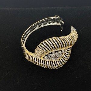 CZ Diamond gold and silver   Bracelet, American Diamond Indian  Bracelet, Indian Jewelry/ Indian Kada , Indian Pakistani wedding jewelry,