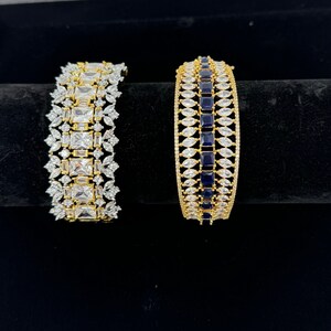 CZ Diamond  Indian Bracelet, American Diamond Indian  Bracelet, Indian Jewelry/ Indian Kada , Indian Pakistani wedding jewelry,