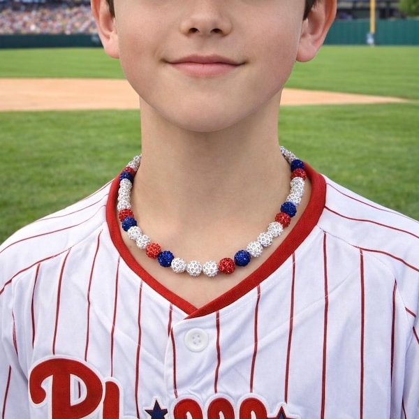 Baseball Beaded Necklace - Etsy