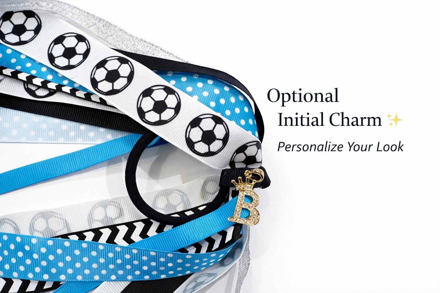4 Cerchietti Da Calcio Per Ragazze - Regolabili, Antiscivolo, Colori Nero, Bianco, Verde, Azzurro, Per Sport - 4