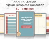 Brainstorming Diagram Mind Mapping Goal Setting Inserts Brain Dump Idea Maps Productivity Worksheet Pages PDF Template Digital Note Taking