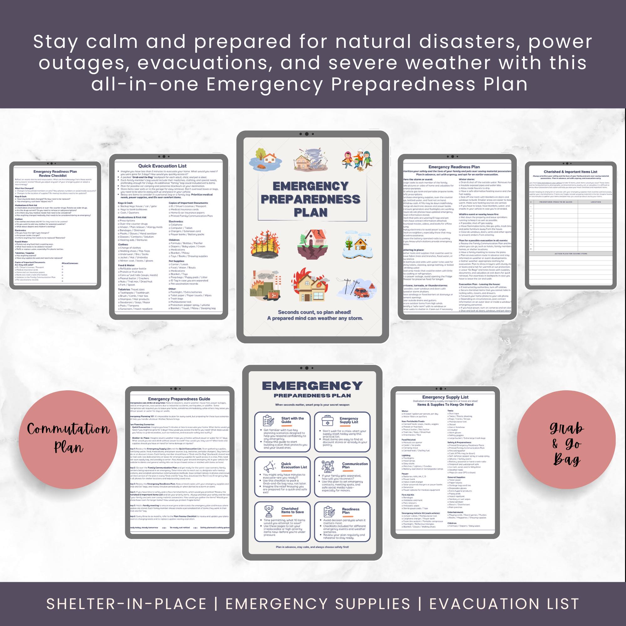 Emergency Preparedness Packet.pdf Emergency Preparedness Plan Printable Emergency Binder Kit Grab-and-go ...