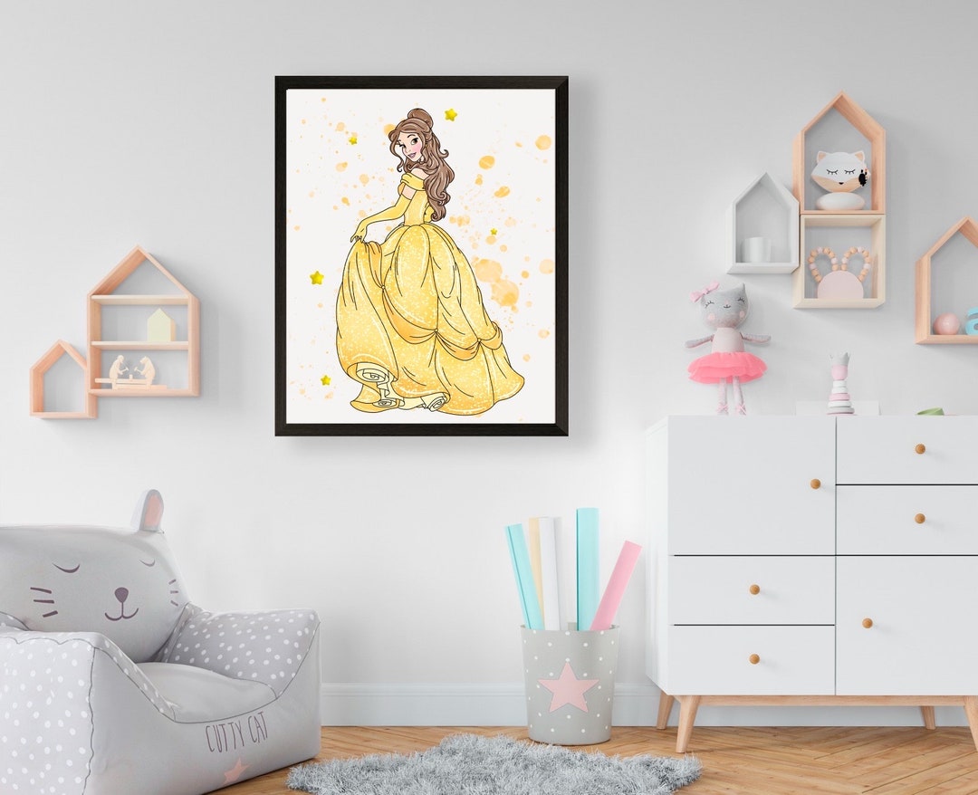 Enchanting Belle Watercolor Painting Art Etsy