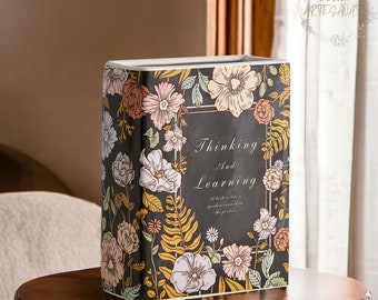 Ceramic Book Vase for Flowers | Book Shape Vase | Modern Bookshelf Decor | Book and Flower Lovers Gifts | Figurine Vase | Housewarming Gift